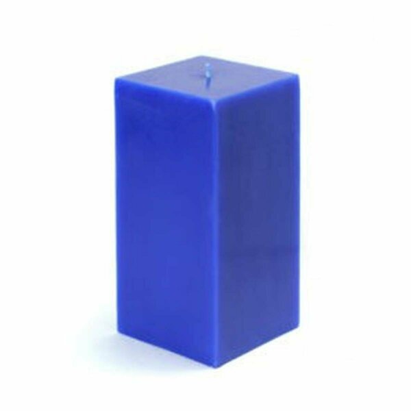 Zest Candle CPZ-147-12 3 x 6 in. Blue Square Pillar Candle, 12PK CPZ-147_12